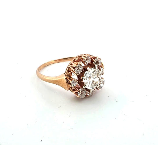 Anello oro giallo con diamanti importanti 58 Facettes