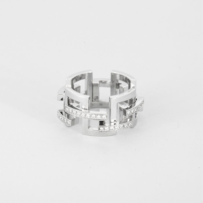 51 MELLERIO - Graphic - Bague or blanc et diamants 58 Facettes J1WG334-0D51