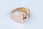 Bague 57 Bague Tank en or rose 18 carats 58 Facettes BGTKEV26