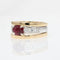 Bague rubis diamants 2 ors