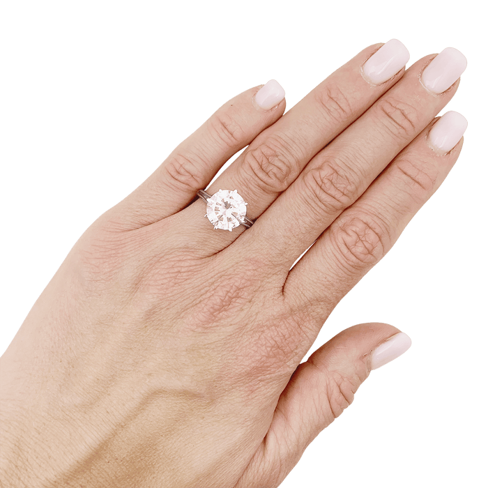 Bague 53 Solitaire or blanc, diamant 4,02 carats. 58 Facettes 34293