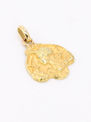 Pendentif Médaille Art Nouveau femme de profil or jaune 58 Facettes 1153.8