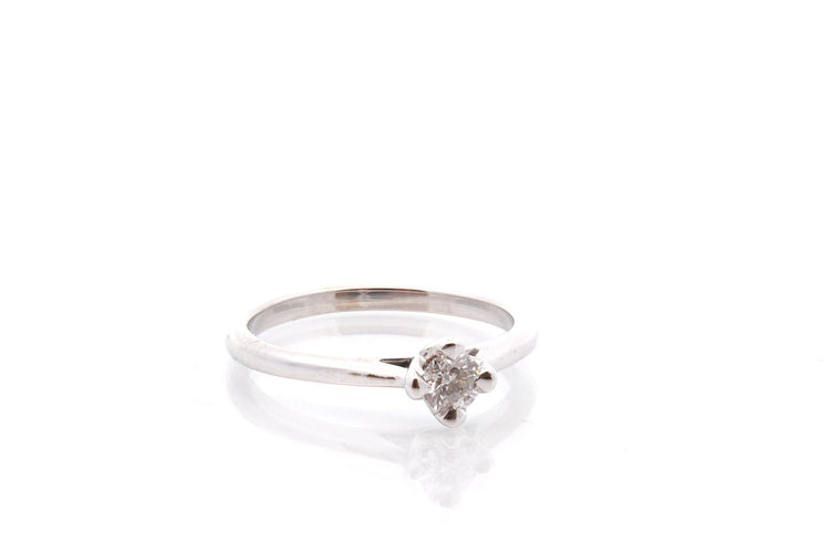 Bague 52 Solitaire diamant en or blanc 58 Facettes 26090