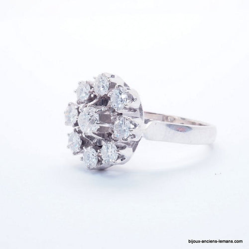 Bague 50 Bague marguerite Or blanc Diamants 58 Facettes 4196