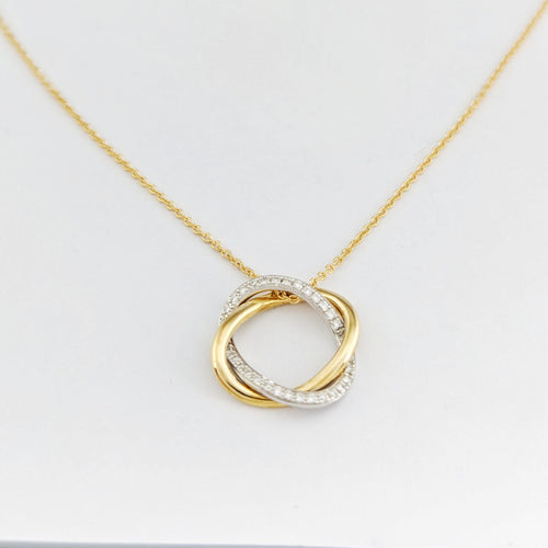 Collier Collier Poiray « Tresse » en or jaune, or blanc et diamants 58 Facettes 32673