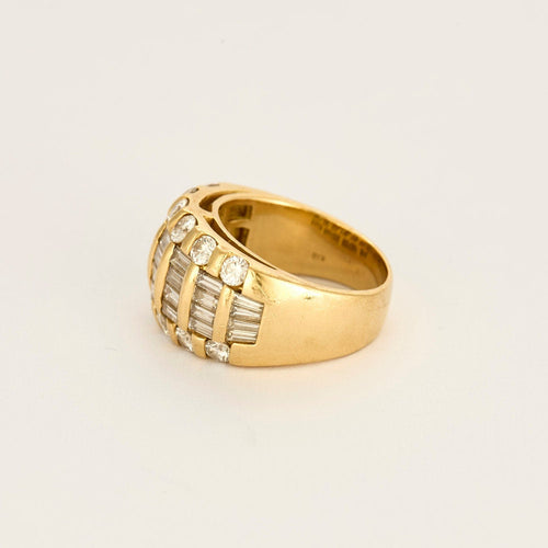 Bague 53 Bague bandeau or jaune et diamants 58 Facettes CRE0041X4