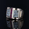 Bague 52 Bague tank diamants et rubis calibrés 58 Facettes 21-285-52