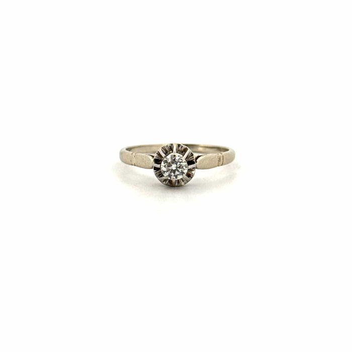 Bague 53 Solitaire Or Blanc & Diamant 58 Facettes 51-GS31229-01