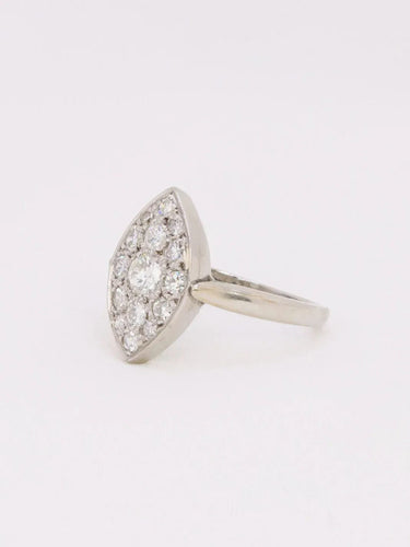 Bague 57 Bague marquise or blanc diamants 58 Facettes J606