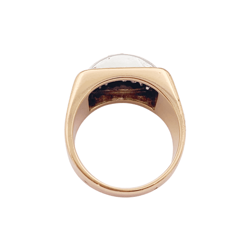 Bague 58 Bague tank or rose, blanc et diamants. 58 Facettes 34324