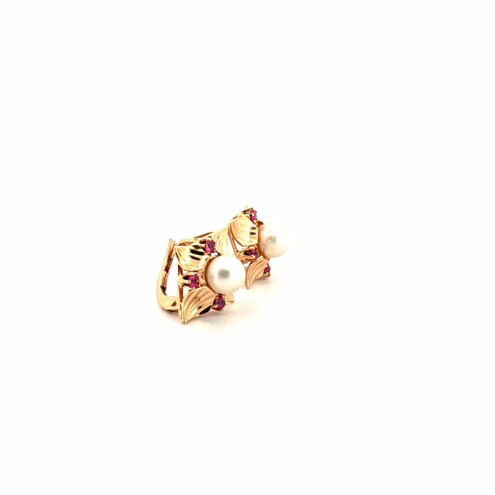 Boucles d'oreilles Dormeuses Or Jaune 18k Perle & Topaze 58 Facettes A3BO-GS29811-08