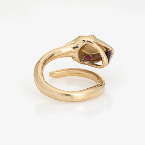 Bague 54 Bague Serpent Rubellite Serpent Enroulé Or Jaune 58 Facettes G13489