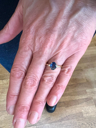 Bague 54 Bague Saphir 1.20 Carats Diamants Or Jaune 18 Carats 58 Facettes BSA97