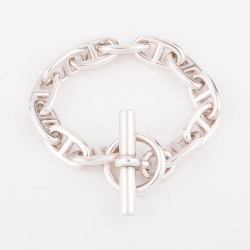 Bracelet Bracelet en argent de la maison Hermés modèle chaine d'ancre 58 Facettes 1