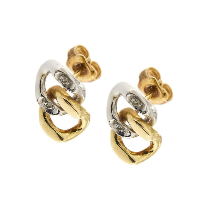 Boucles d'oreilles Deux boucles d'oreilles en or et diamants 58 Facettes 29697