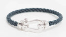 Bracelet Fred - Bracelet "Force 10" GM "Roland Garros" en or blanc et grenat 58 Facettes 32726