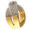 Bague 51.5 Bague en or jaune et blanc avec anneaux croisés et diamants 58 Facettes G3856