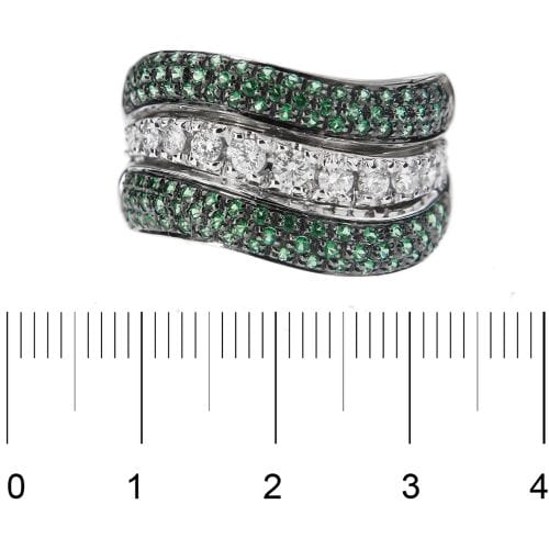 Bague 57 Bague avec émeraudes et diamants 58 Facettes 38594