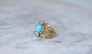 Bague 52.5 Bague Cocktail Turquoise et Diamants Or jaune 58 Facettes