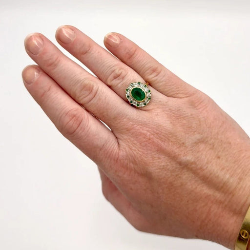 Ring 53 Old emerald and diamond ring 58 Facettes
