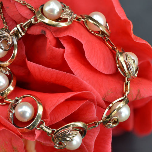 Bracelet Bracelet ancien en vermeil et perles de culture 58 Facettes CVBR25A