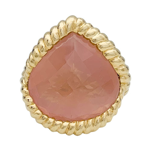 Bague 51 Bague en or jaune, quartz rose. 58 Facettes 31134