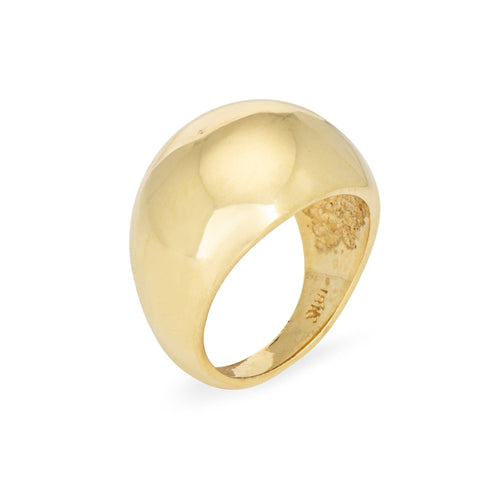 Bague 52 Bague dôme Cellino vintage en or jaune des années 80 58 Facettes G14089