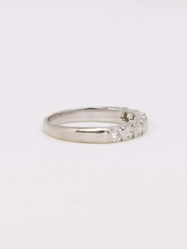 Bague 51 Alliance or blanc diamants 0,5 ct 58 Facettes J363