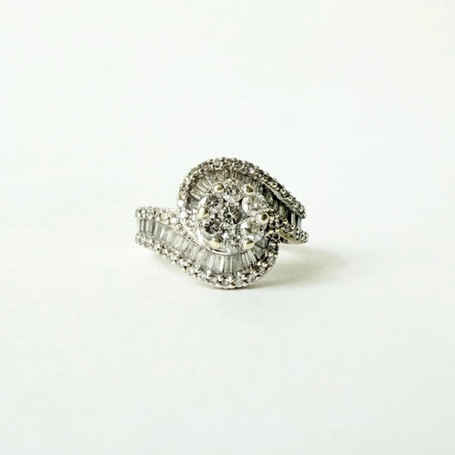 Bague 55 Bague tourbillon or gris et diamants 58 Facettes