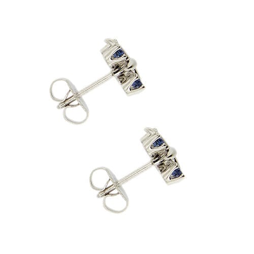 Boucles d'oreilles Tiffany & Co. - Boucles d'oreilles en platine serties de saphirs 58 Facettes 38212