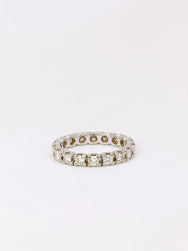 Bague 53.5 Alliance américaine en or blanc et diamants 1,7 ct 58 Facettes J53