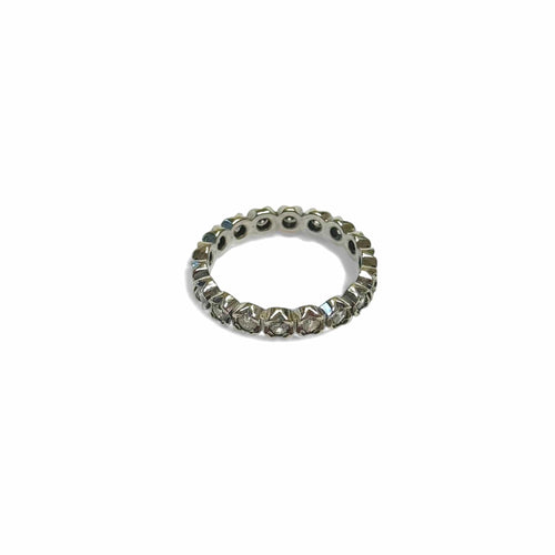 Bague 53 Alliance américaine or gris et diamants 58 Facettes REF2515-282