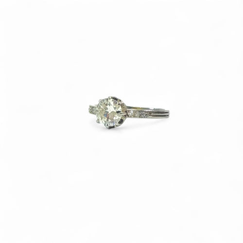 Bague 49 Bague solitaire diamant or gris 58 Facettes REF24078-241
