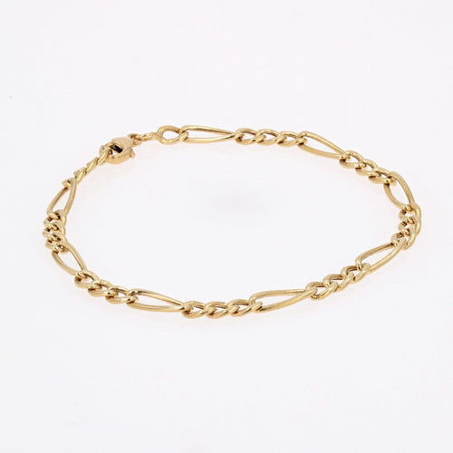 Bracelet Bracelet or jaune gourmette alternée 58 Facettes CVBR73