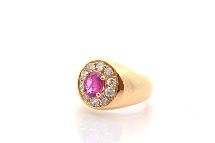 Bague 44 Bague vintage rubis et diamants en or 18k 58 Facettes 29700