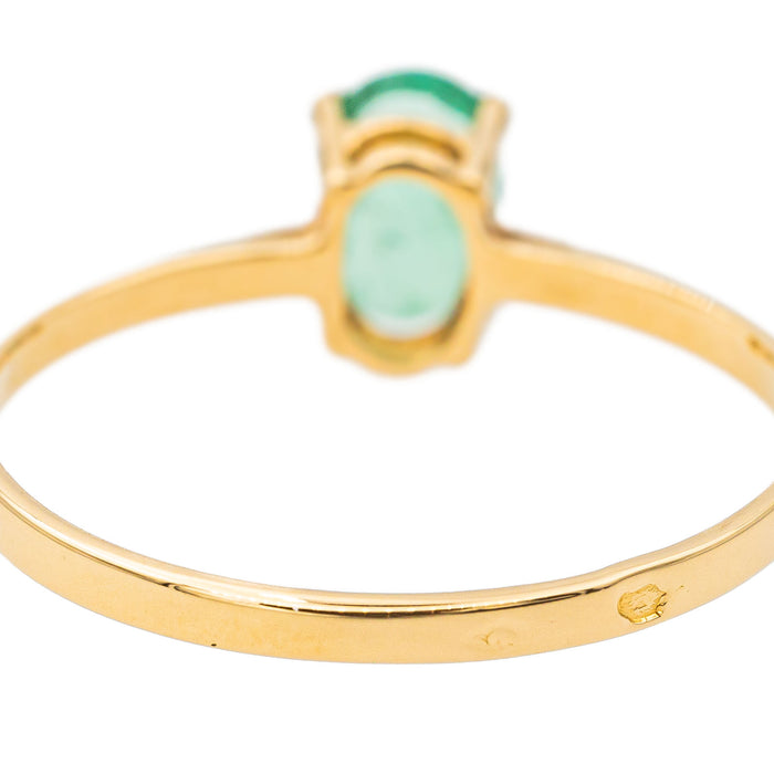 Bague Solitaire Or jaune Emeraude