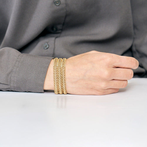 Bracelet Bracelet or jaune, maille tressée 58 Facettes BLO0074