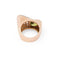 Bague 55 Bague tank or rose et platine en diamant et péridot 58 Facettes 1