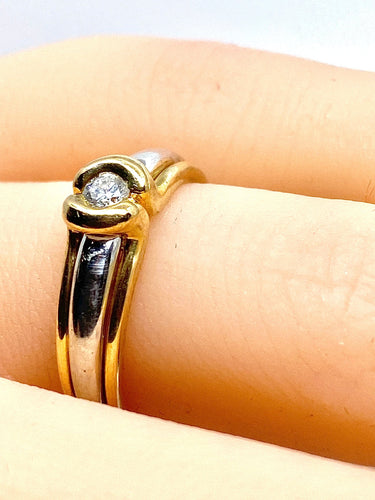 Bague 50 Bague solitaire 2 ors 18 carats et diamants 58 Facettes AB556