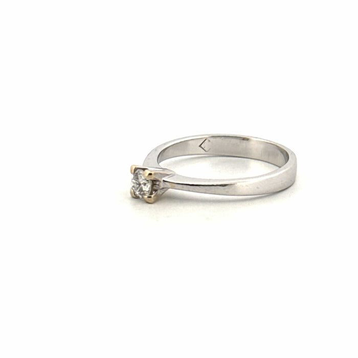 Bague 59 Solitaire Or Blanc 18k & Diamant 58 Facettes 78-GS092303