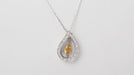 Collier Collier or blanc, citrine et diamants 58 Facettes 32805