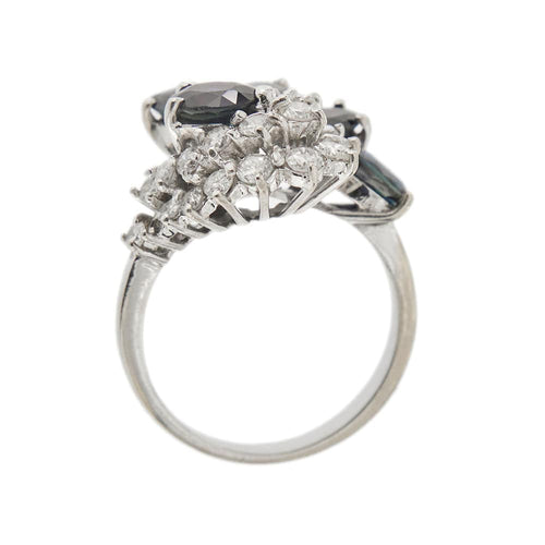 Bague Bague contraire avec diamants et saphirs 58 Facettes 35139