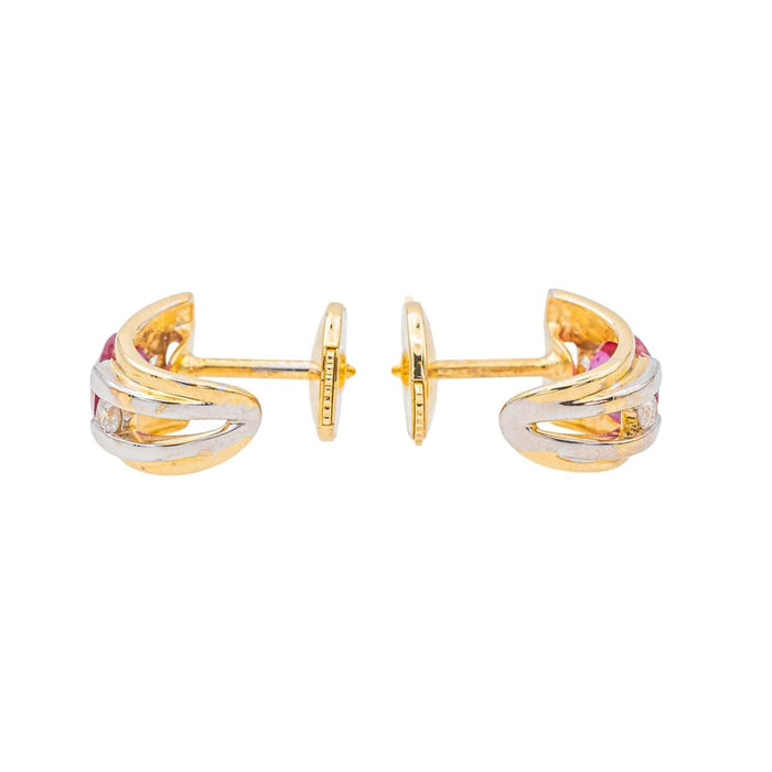 Boucles d'oreilles Boucles d'oreilles Puces Or jaune Rubis 58 Facettes 3530300CN