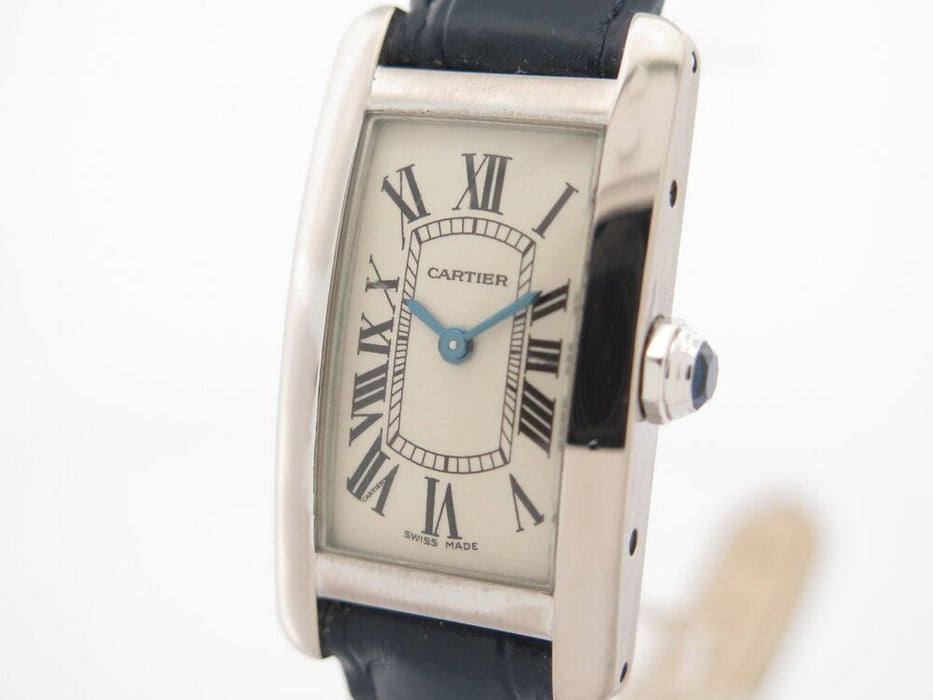 Montre montre CARTIER tank americaine pm quartz 33m or blanc 58 Facettes 250565