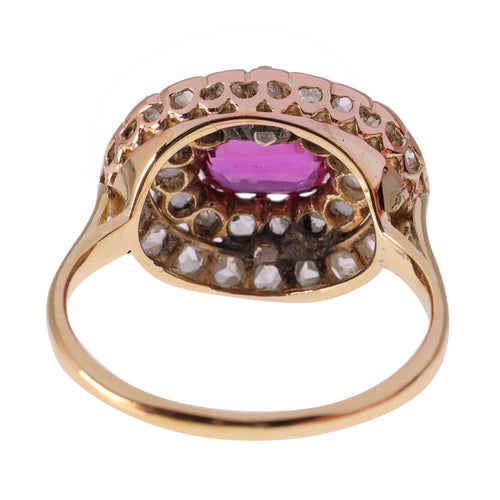 Bague 54 Beauté délicate : bague victorienne avec tourmaline rose violacée 58 Facettes 24150-0100