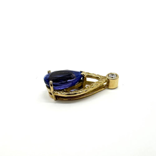 Pendentif Pendentif or jaune, tanzanite et diamant 58 Facettes Z15B51652