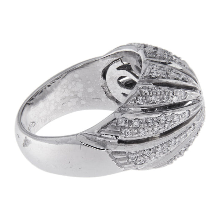 Bague vortex en or blanc et diamants