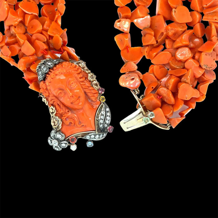 Collier Collier multi-rangs victorien corail Sciacca 58 Facettes