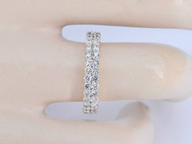 Bague 54 Bague d'éternité en or jaune avec diamants 58 Facettes 2209