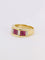 Bague 54 Bague vintage or jaune rubis calibrés diamants 58 Facettes 1073.8